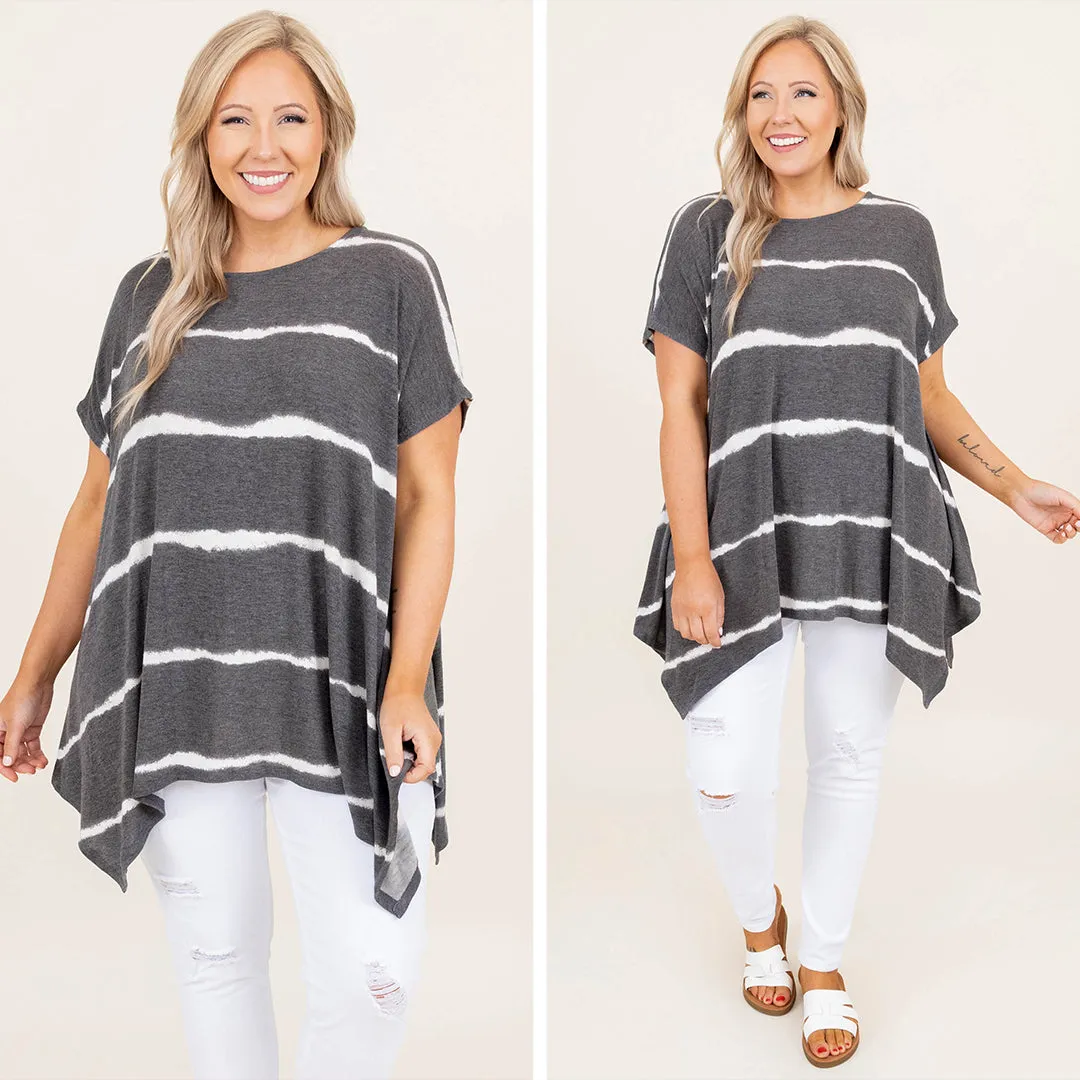 Movin' To The Beat Tunic, Charcoal