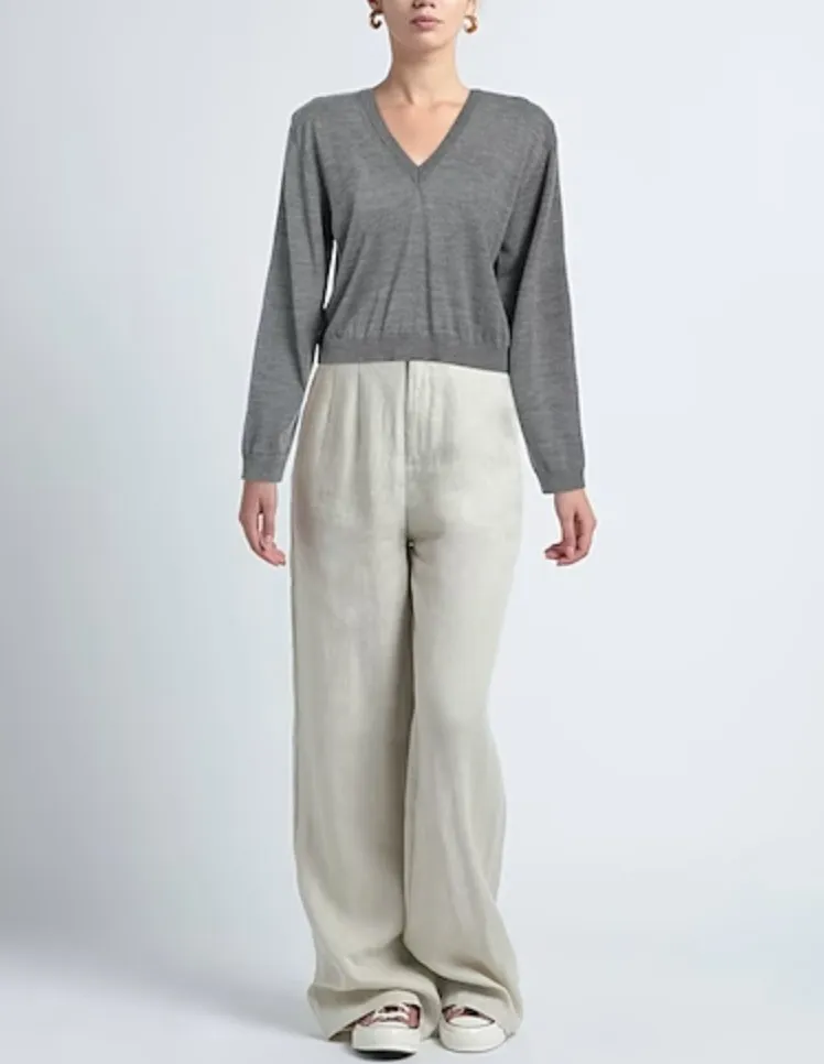 N21 numero ventuno  |Casual Style Wool V-Neck Long Sleeves Plain Elegant Style