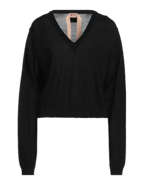 N21 numero ventuno  |Casual Style Wool V-Neck Long Sleeves Plain Elegant Style