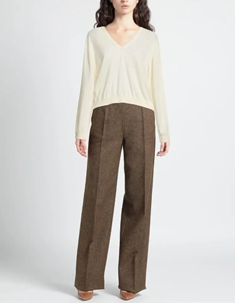 N21 numero ventuno  |Casual Style Wool V-Neck Long Sleeves Plain Elegant Style