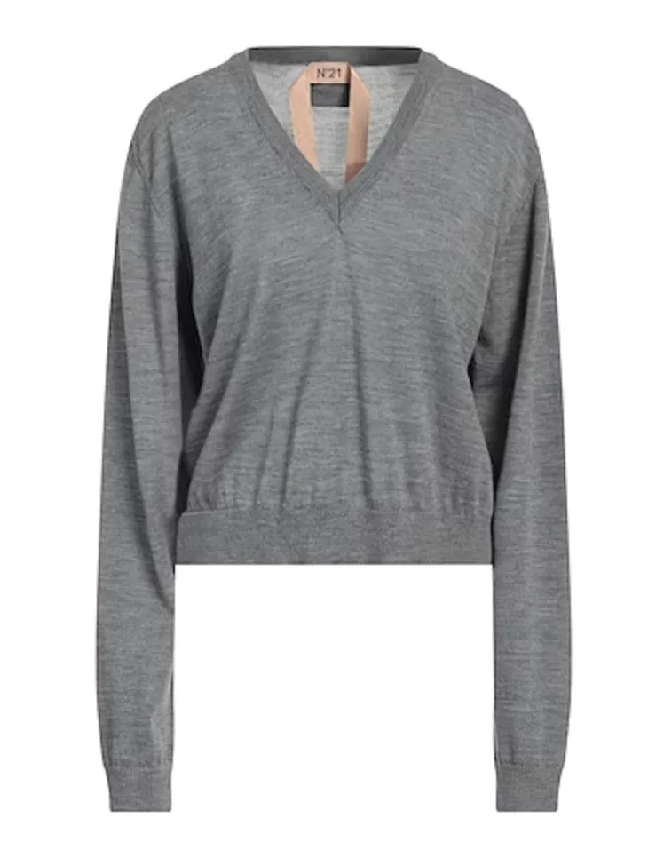 N21 numero ventuno  |Casual Style Wool V-Neck Long Sleeves Plain Elegant Style