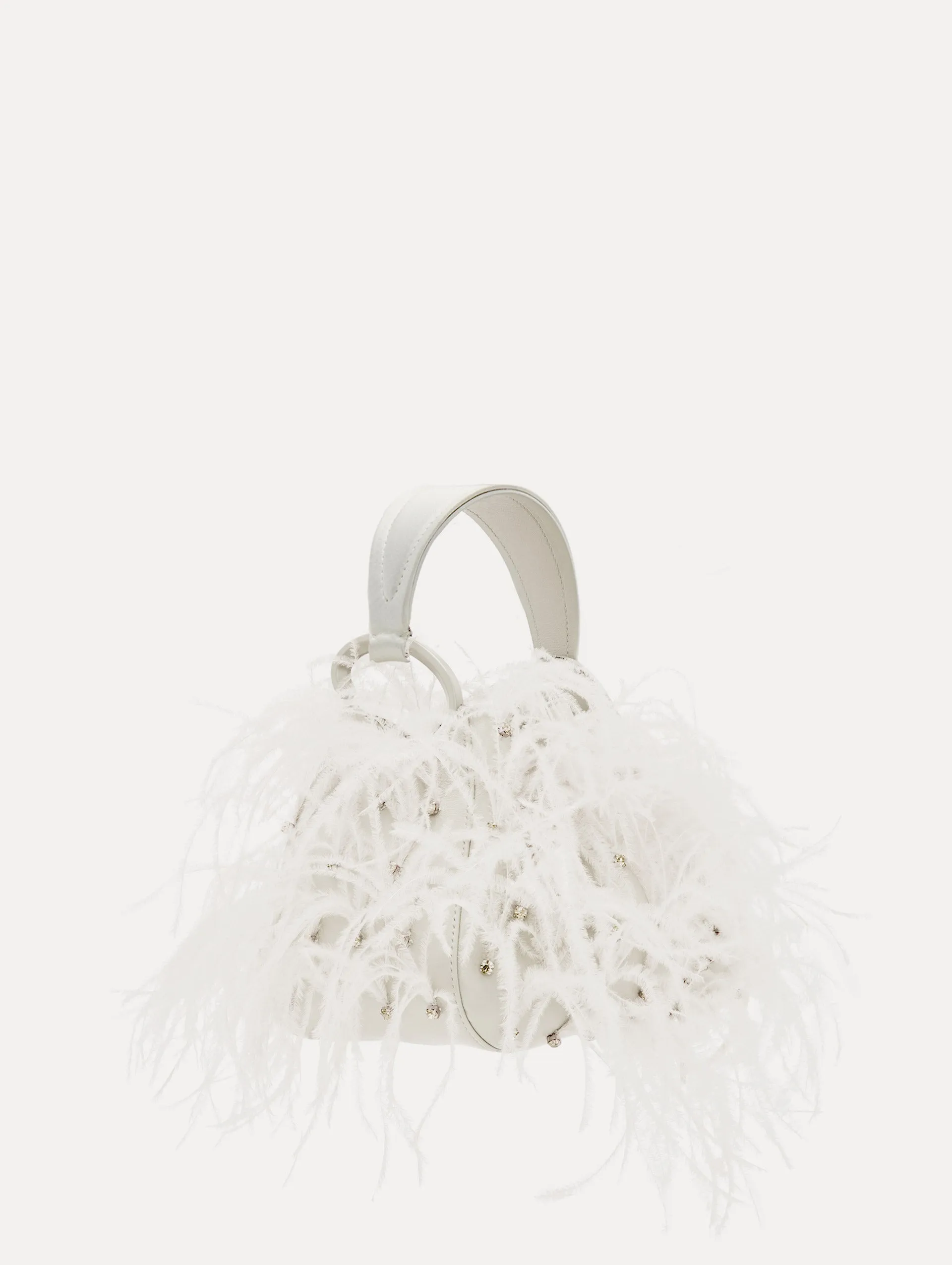 Nano Ostrich Feather O Handle Bag