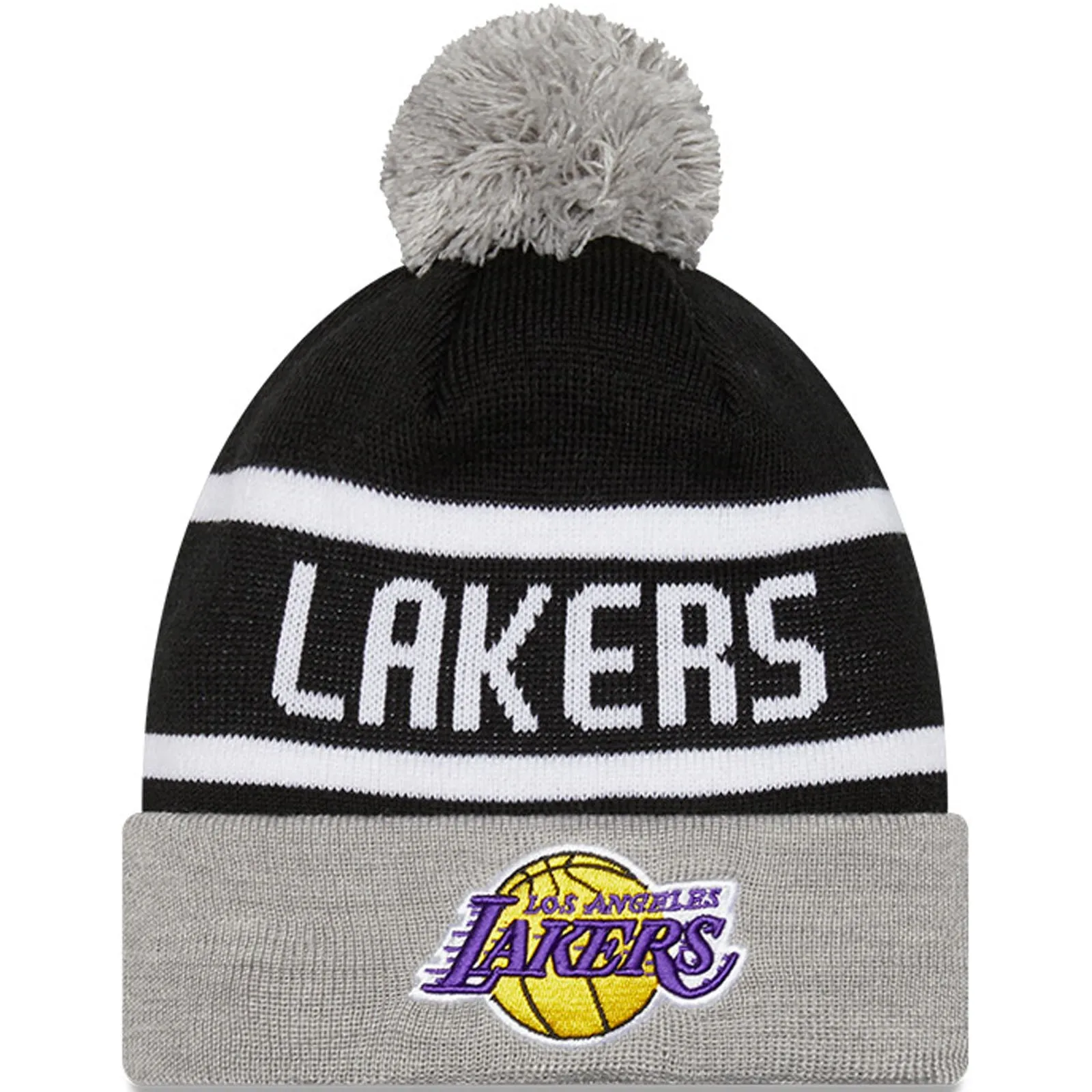 New Era Kids LA Lakers NBA Sideline Cuffed Bobble Hat - Grey