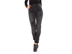 NO-NA' Jeans Strappati Borchiette Nero 3620 T76