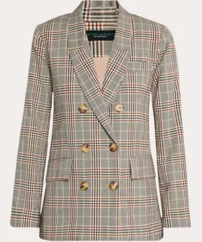 No Pise La Grama Women's Marcela Checked Cotton-Wool Blend Blazer