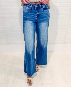 Olivia High Rise Wide Leg Colorblock Denim