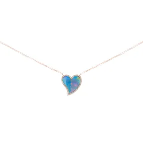 Opal Heart Diamond Necklace