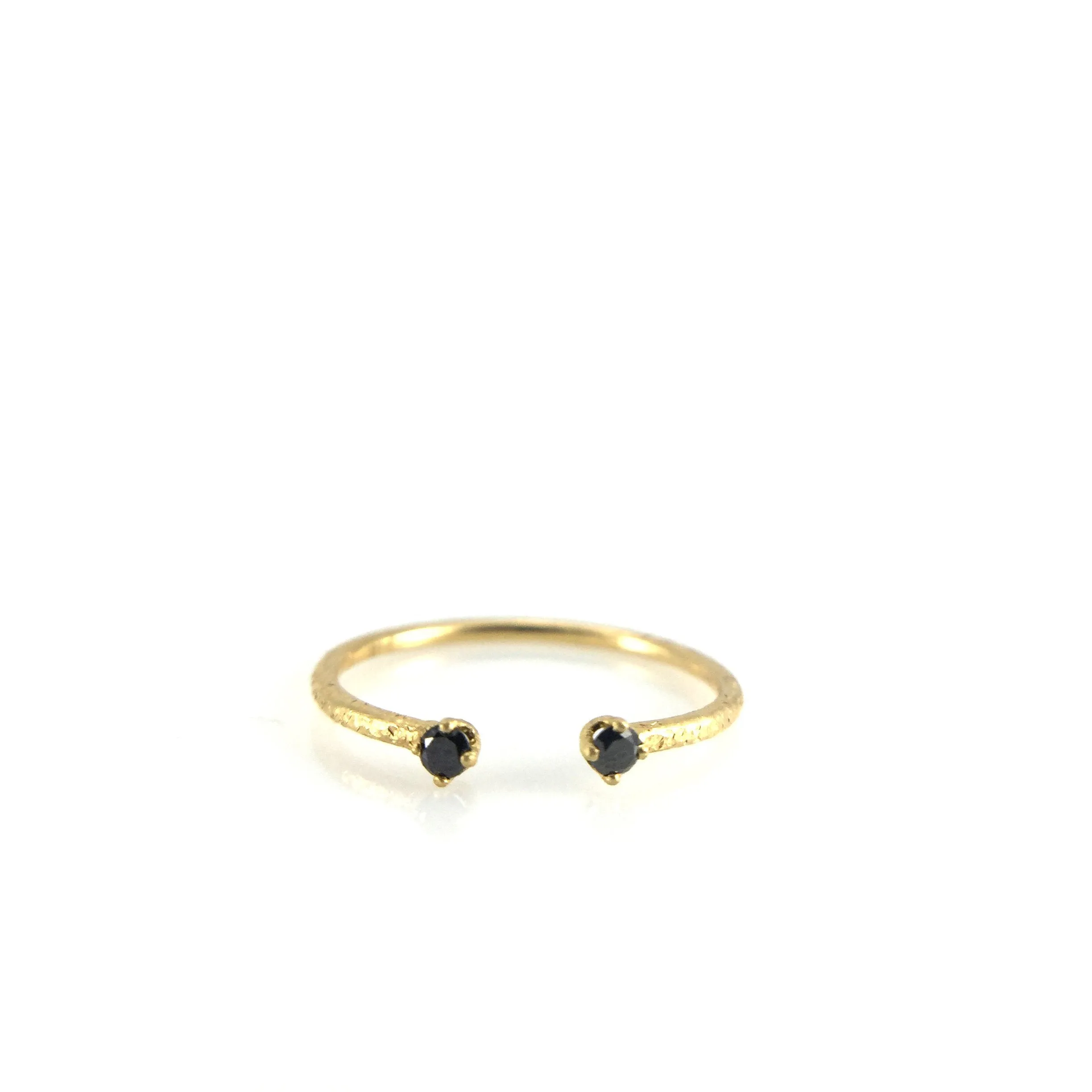 Open Black Diamond Ring