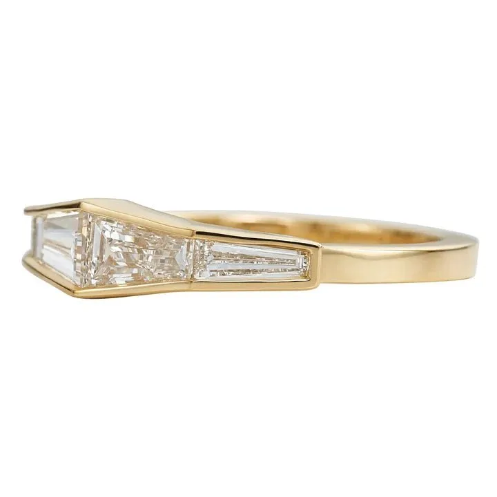 ORDER ONLY: 18K Gold Bezel-Set Tapered Baguette Diamond Ring