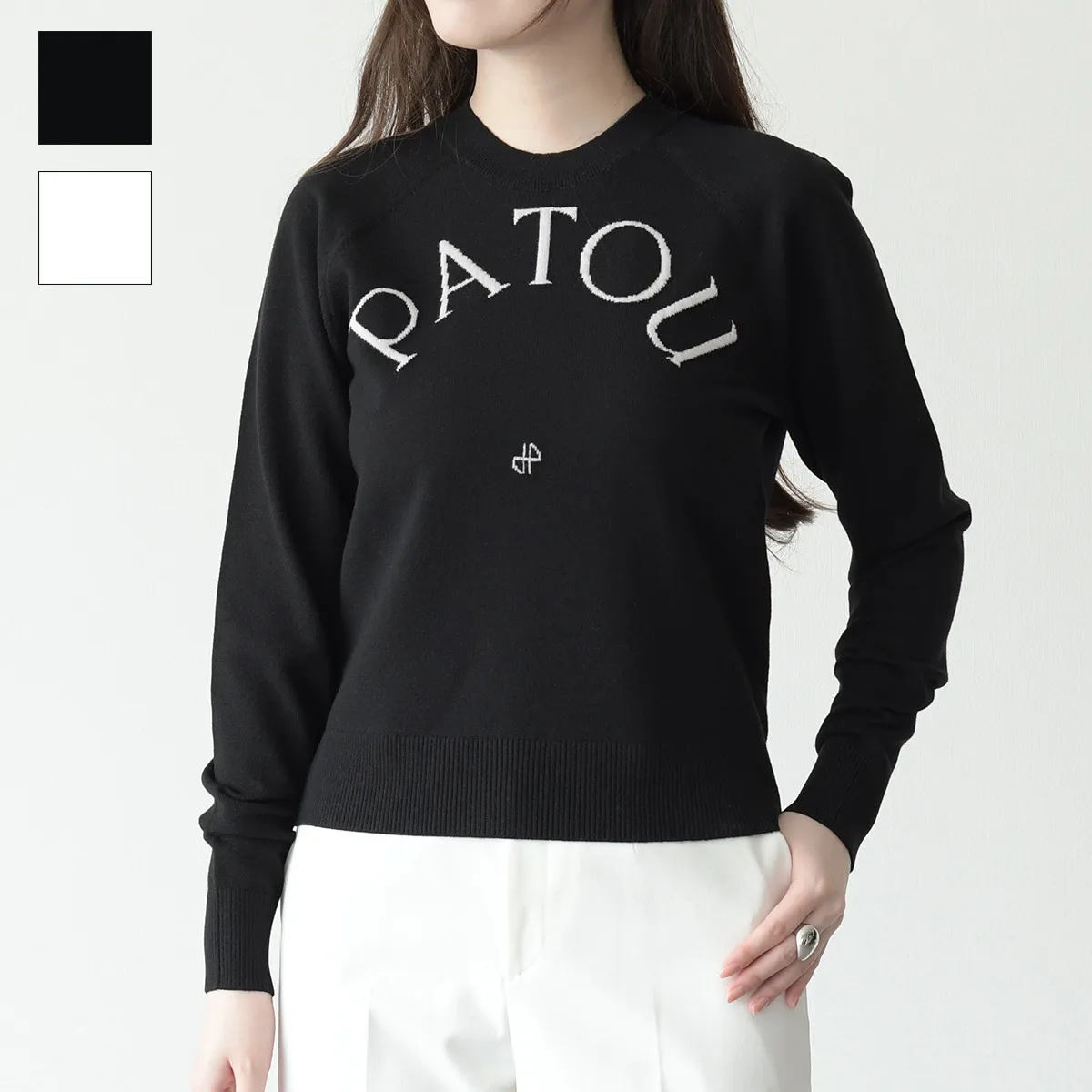 PATOU  |Crew Neck Long Sleeves Plain Logo V-neck & Crew neck