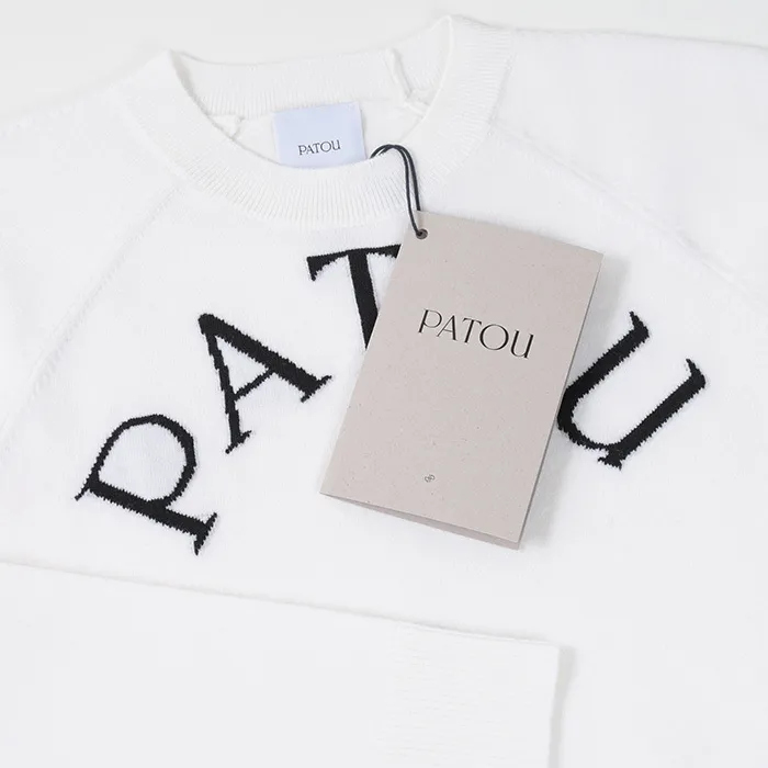 PATOU  |Crew Neck Long Sleeves Plain Logo V-neck & Crew neck