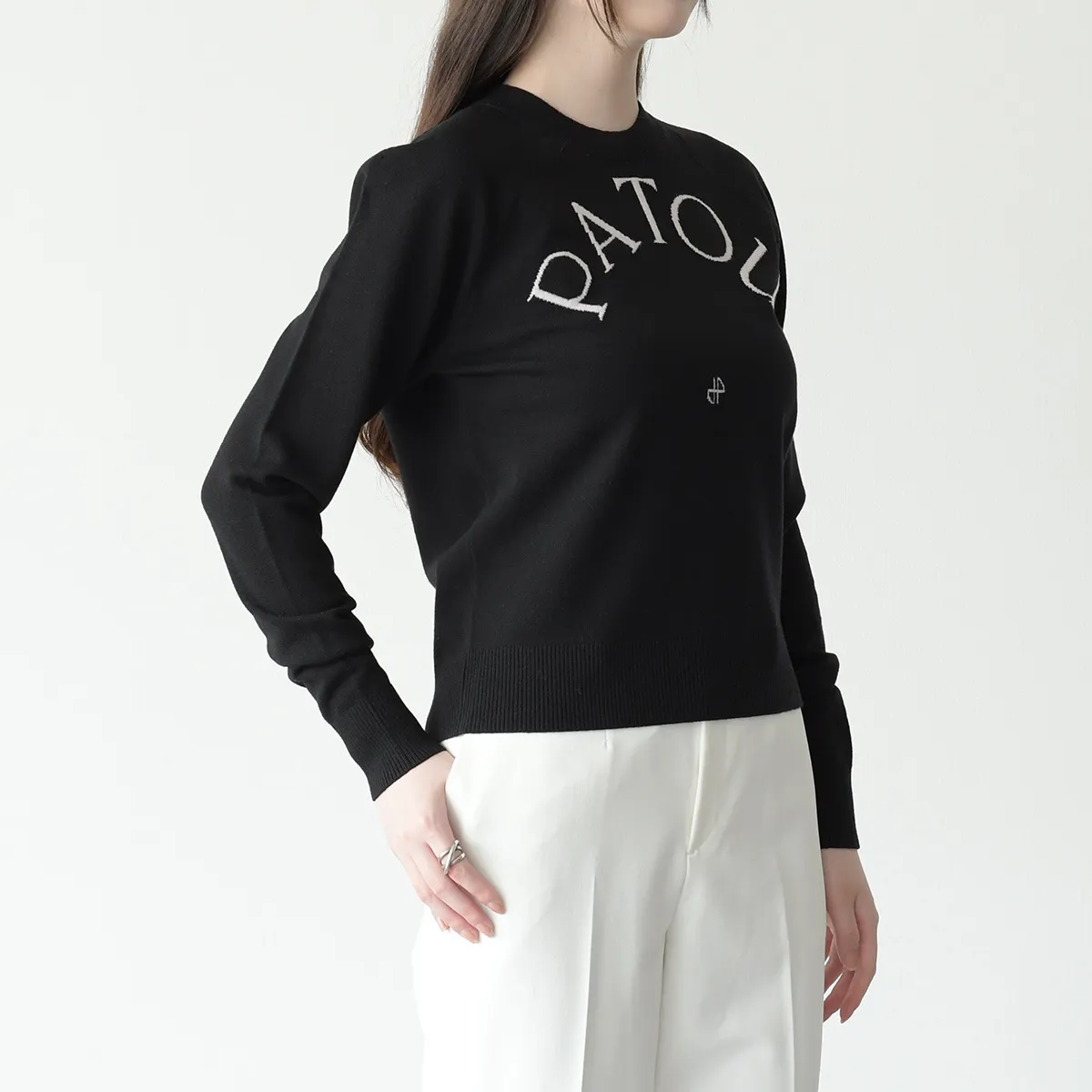 PATOU  |Crew Neck Long Sleeves Plain Logo V-neck & Crew neck