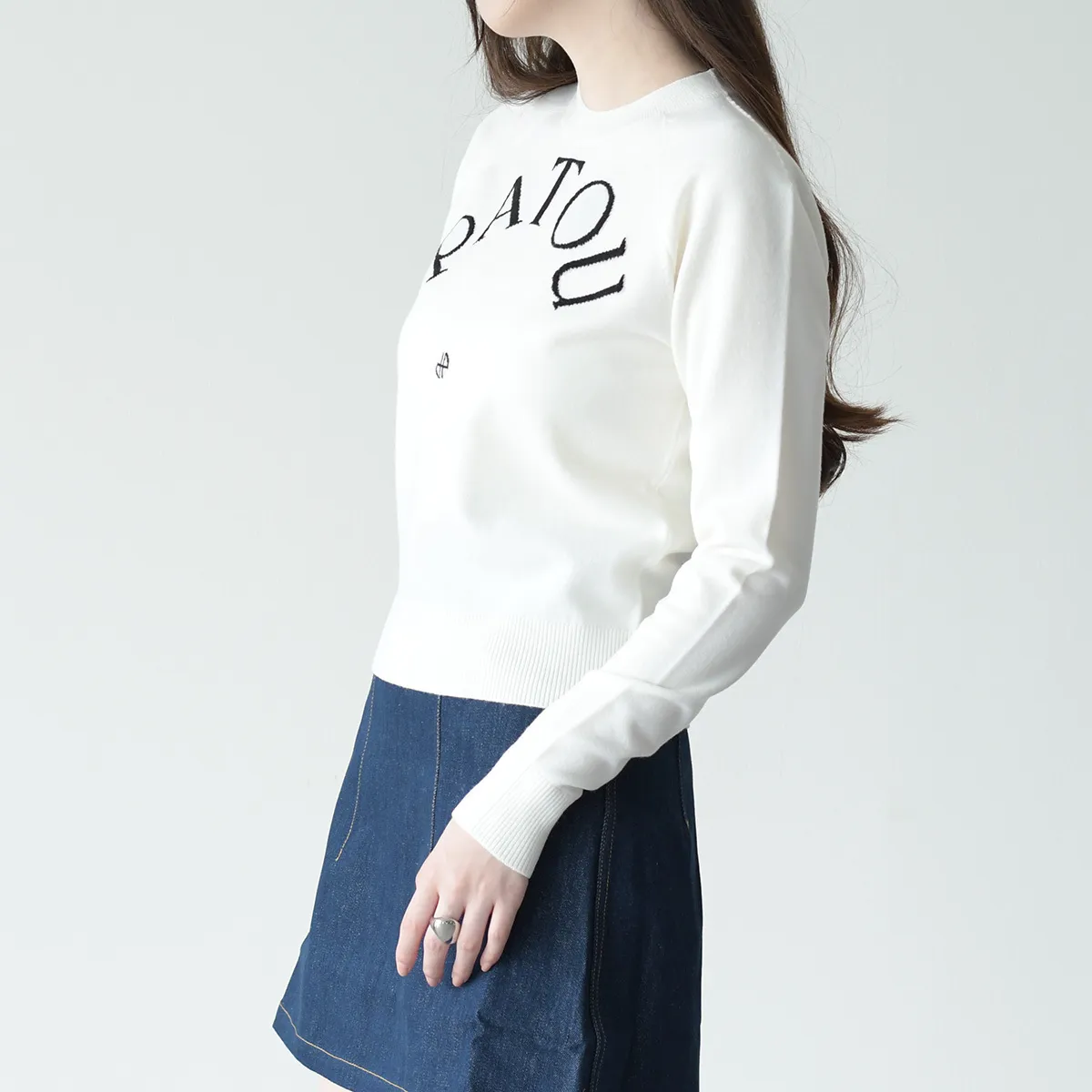 PATOU  |Crew Neck Long Sleeves Plain Logo V-neck & Crew neck