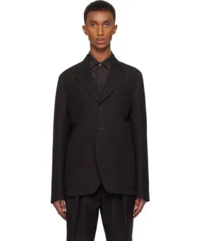 Paul Smith Black Wool Cotton Blend Blazer