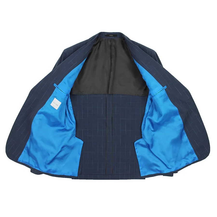 Paul Smith - Soho Fit Check Cotton Blazer in Blue