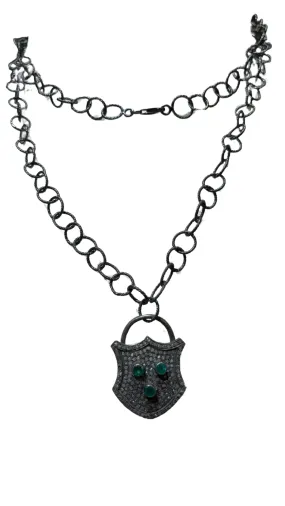 Pave Diamond Padlock w/ Chain