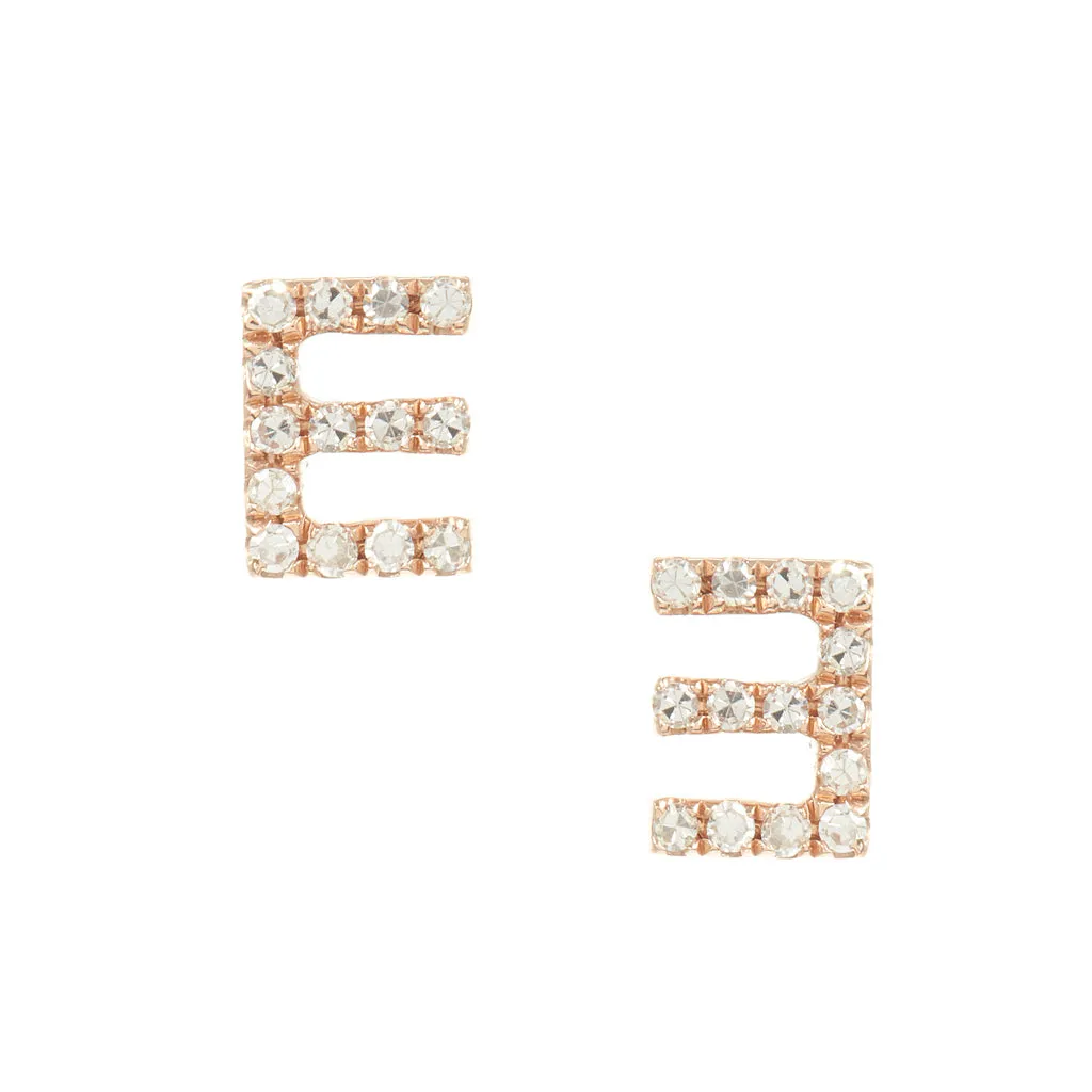 Pave Letter Studs