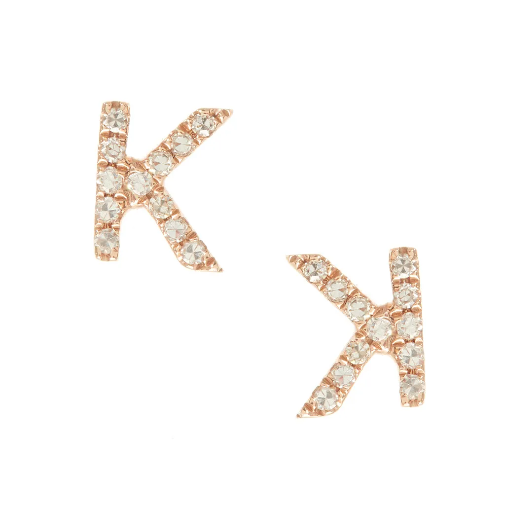 Pave Letter Studs