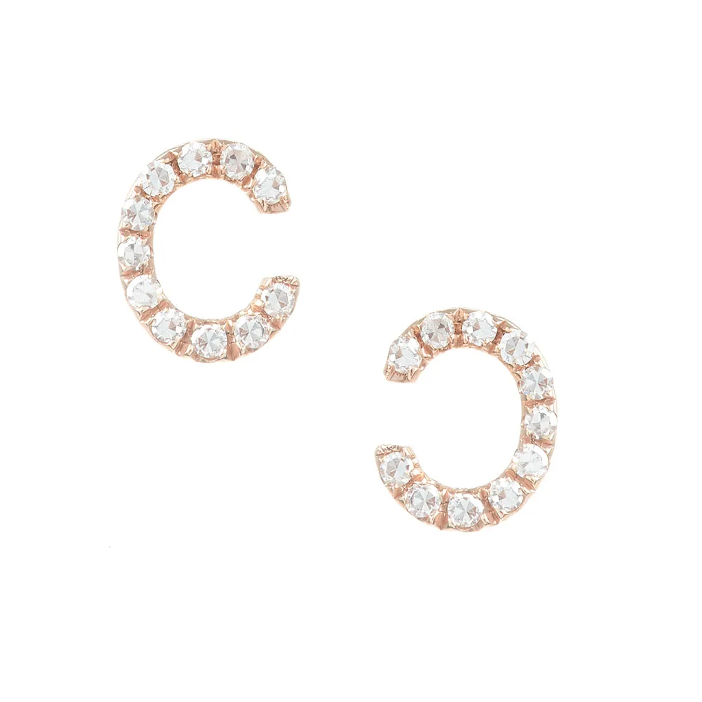 Pave Letter Studs