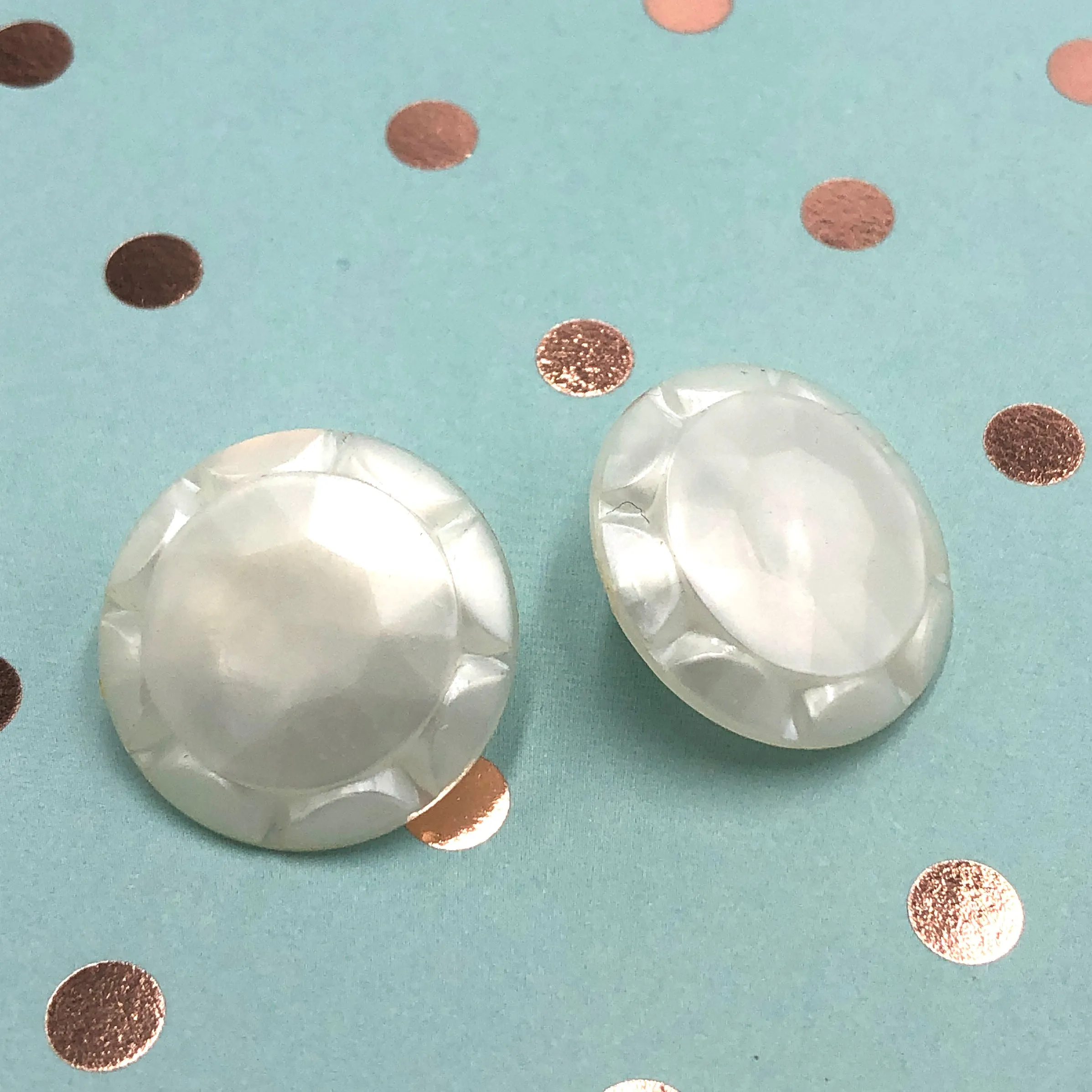 Pearl White Sunburst Stud Earrings