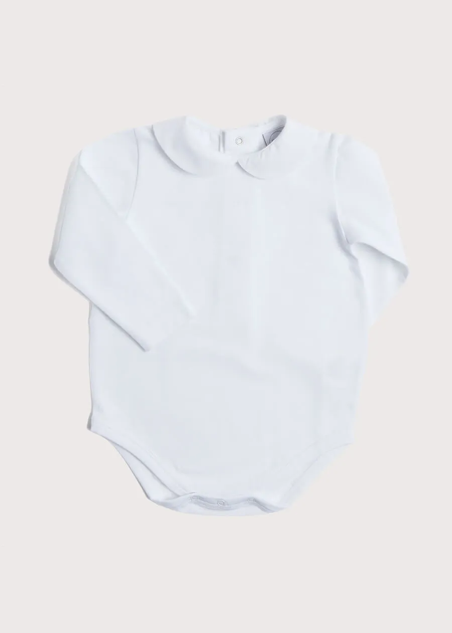 Peter Pan Collar Bodysuit in White (0mths-2yrs)