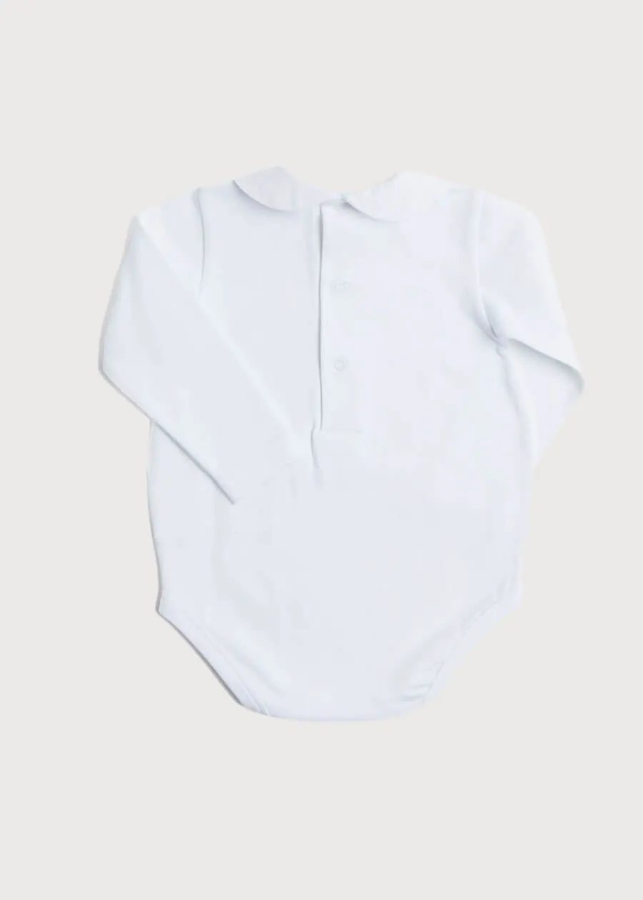 Peter Pan Collar Bodysuit in White (0mths-2yrs)