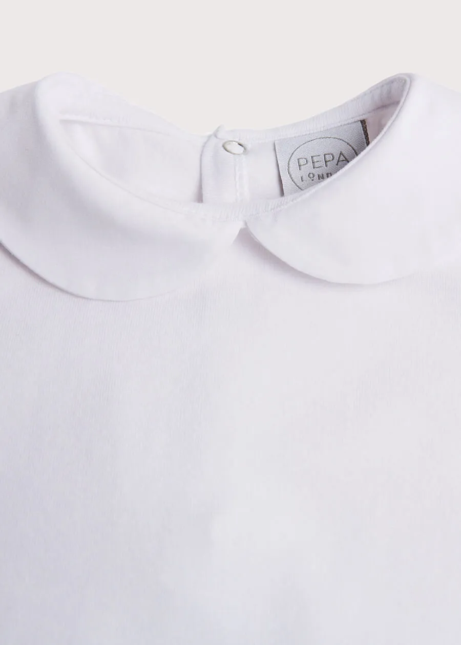 Peter Pan Collar Bodysuit in White (0mths-2yrs)