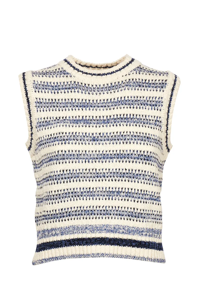 Pinko Striped Sleeveless Knit Top