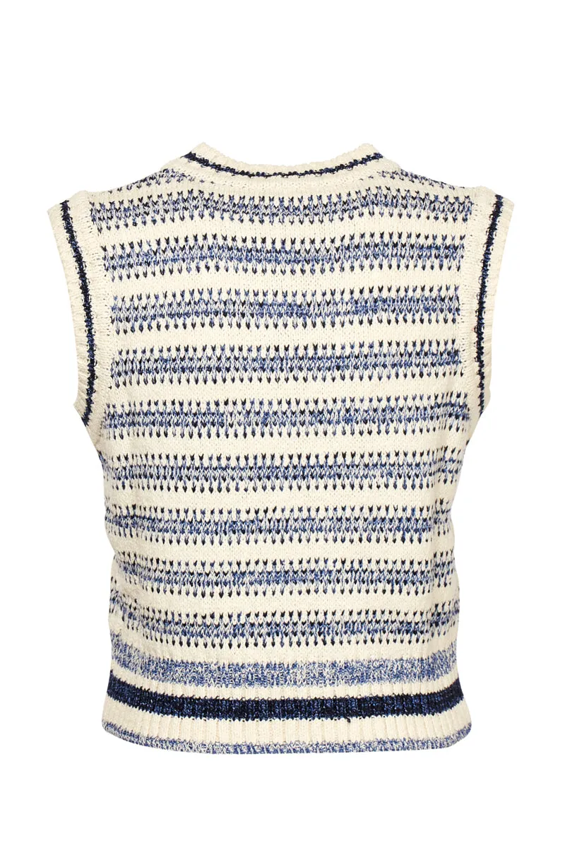 Pinko Striped Sleeveless Knit Top