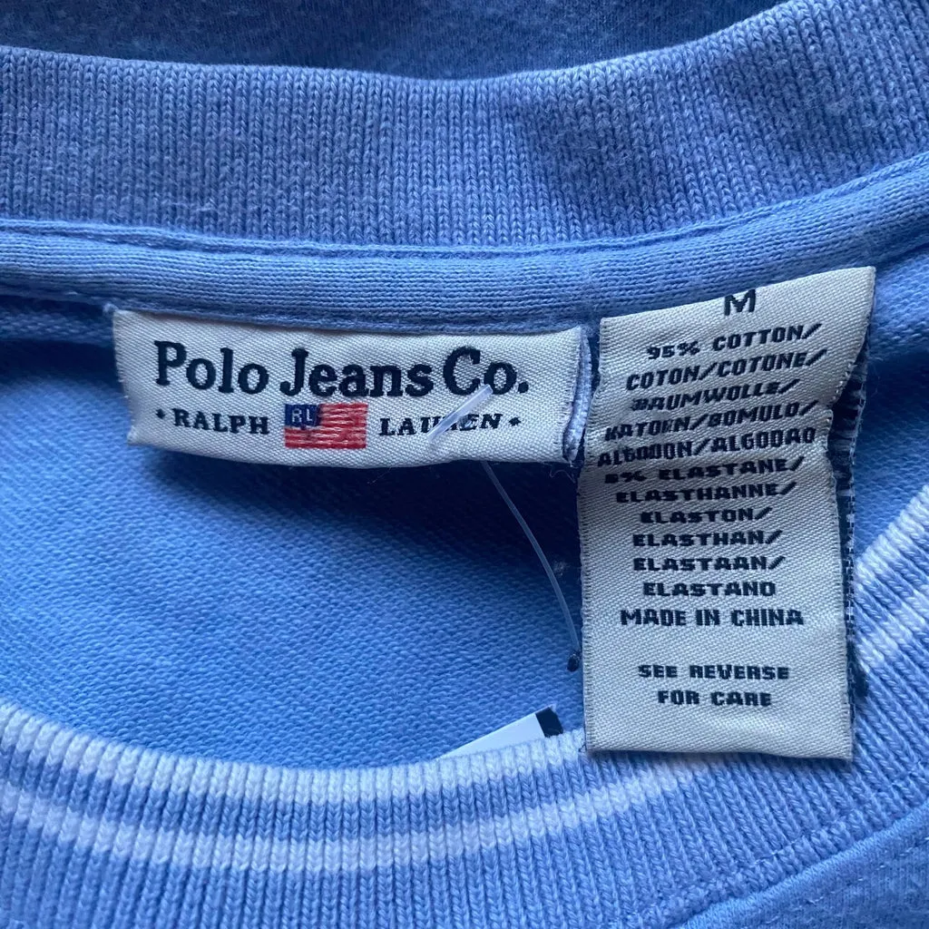 Polo Jeans Co. Spellout Sweatshirt - Medium Blue Cotton