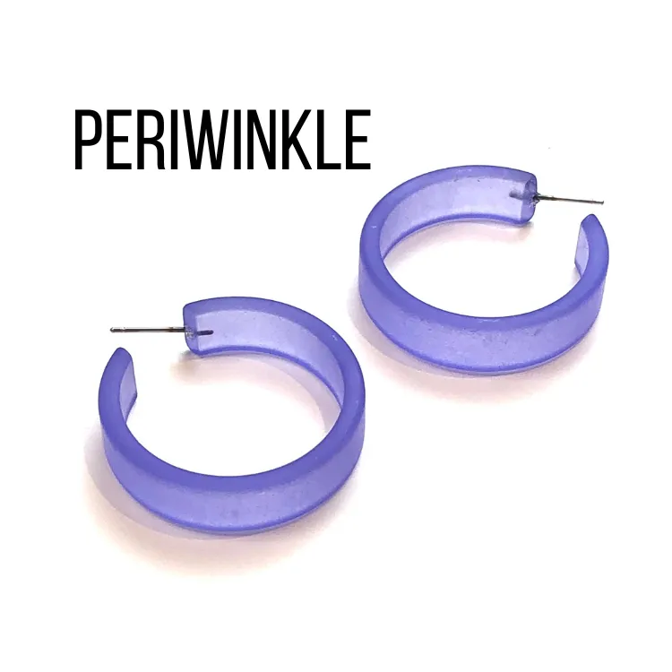 Portland Frosted Lucite Hoop Earrings