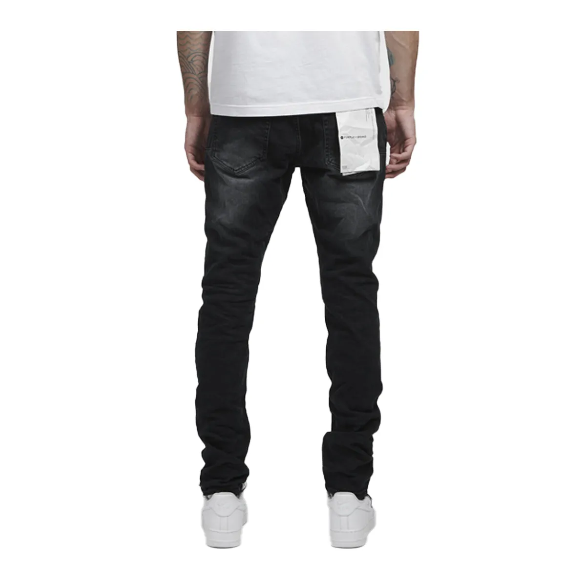 Purple Mens Slim Fit Jeans P002-BLR Black Repair