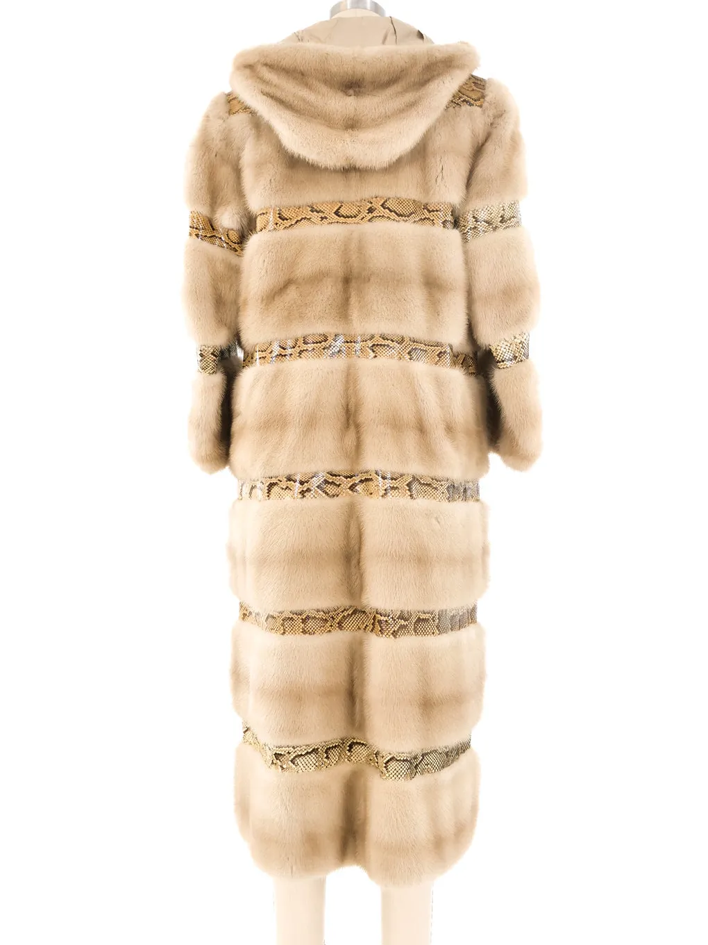 Python and Fur Banded Maxi Coat