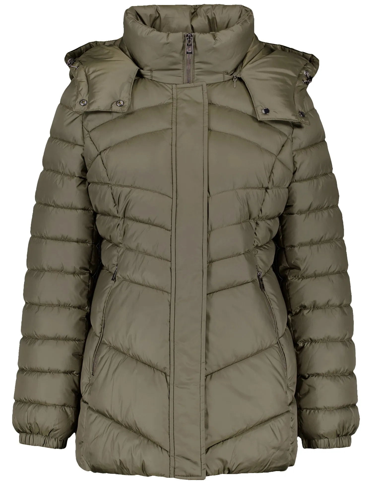 Quilted jacket with a detachable hood