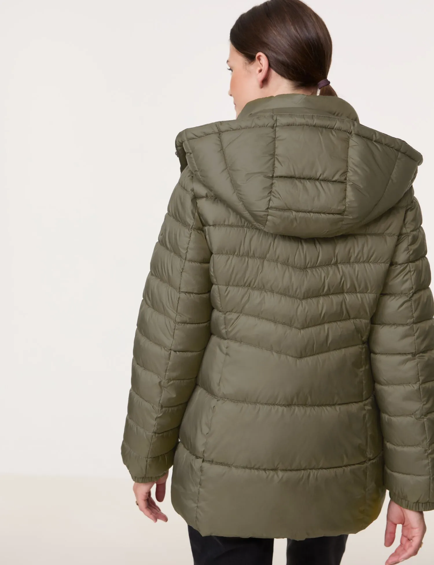 Quilted jacket with a detachable hood