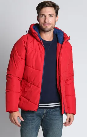 Red Hooded Puffer Jacket