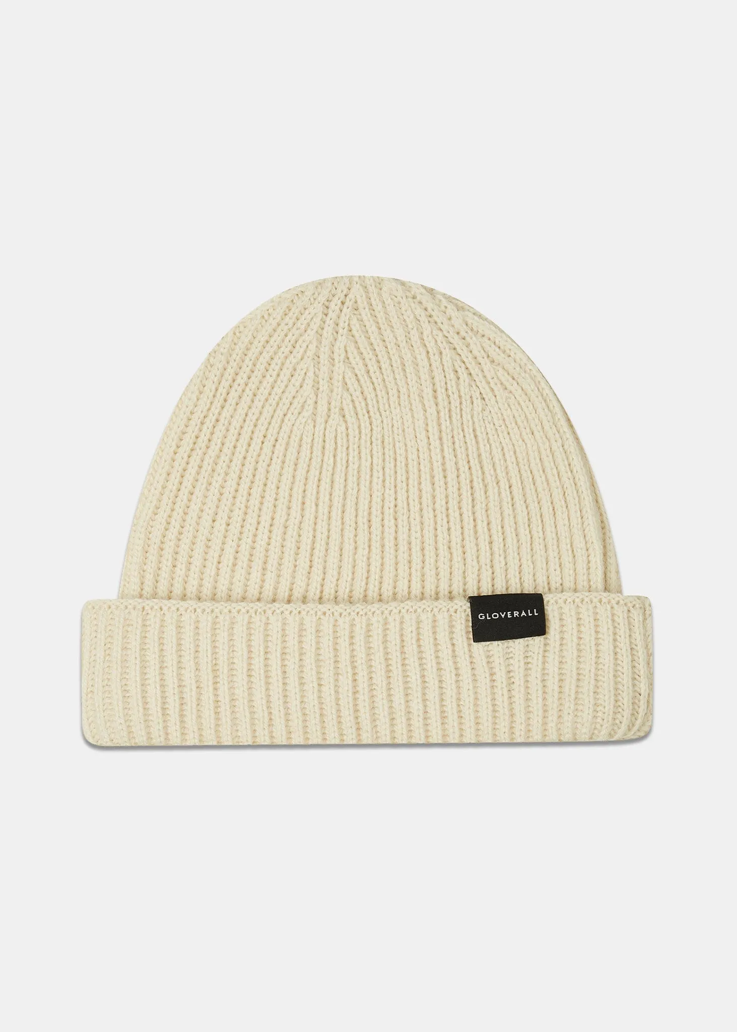 Ribbed Merino Beanie Hat Ecru