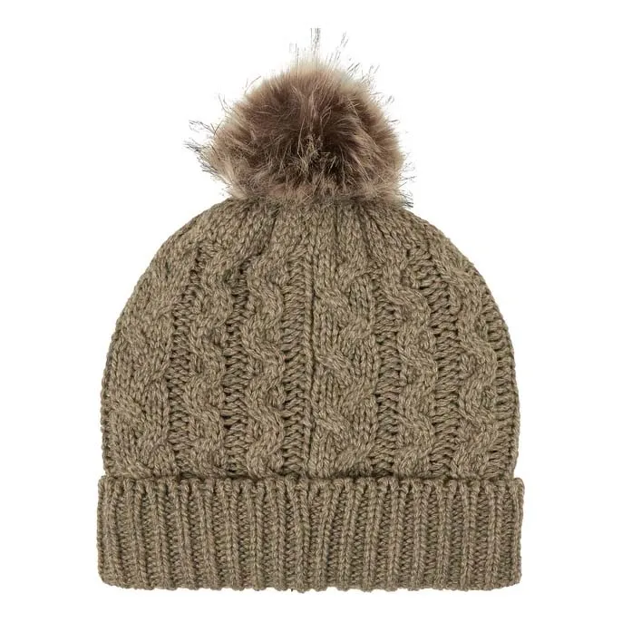 Ridgeline Nordic Fleck Bobble Hat - Teak