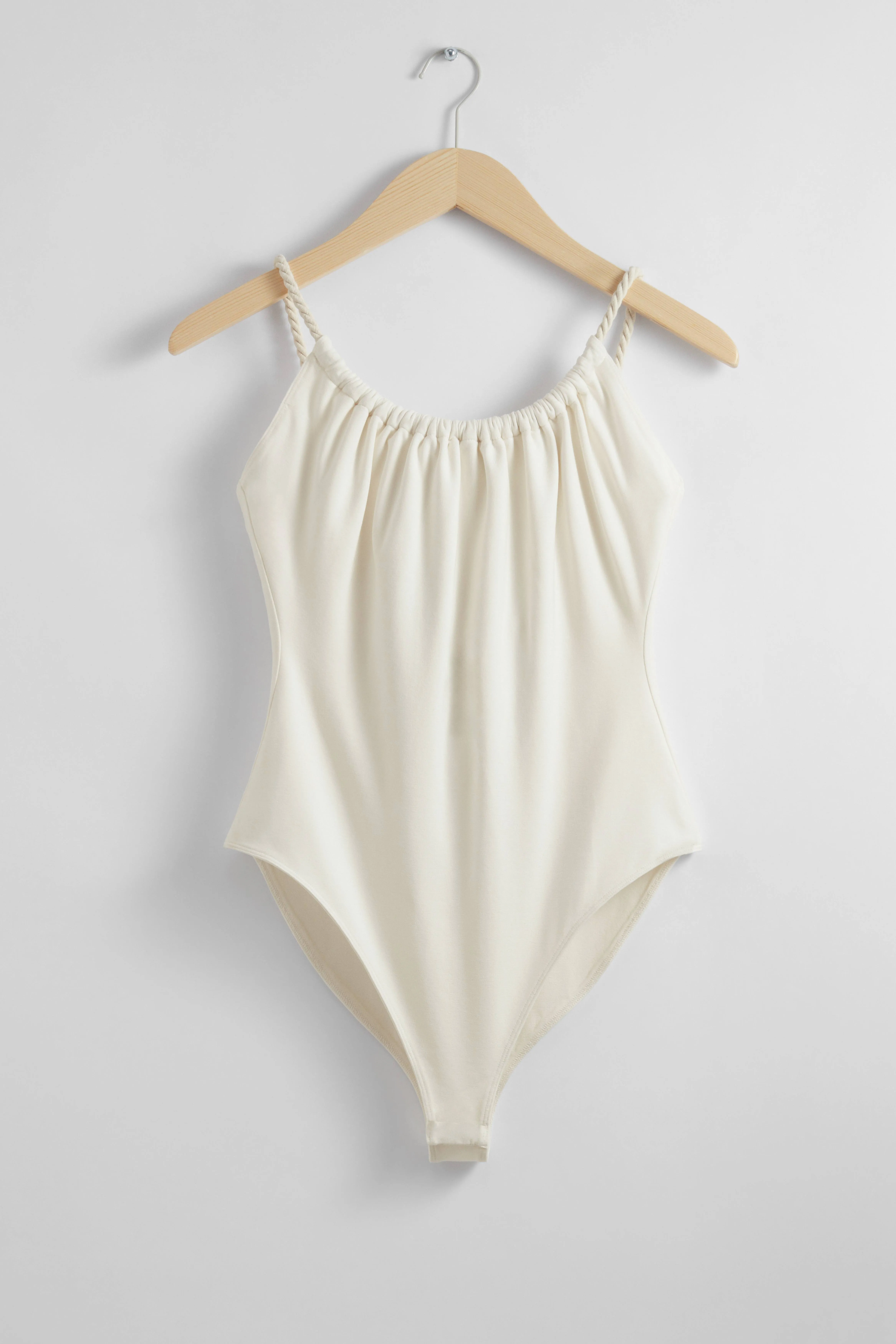 Rope-Strap Bodysuit - Round neck - Sleeveless - White - Ladies | H&M GB