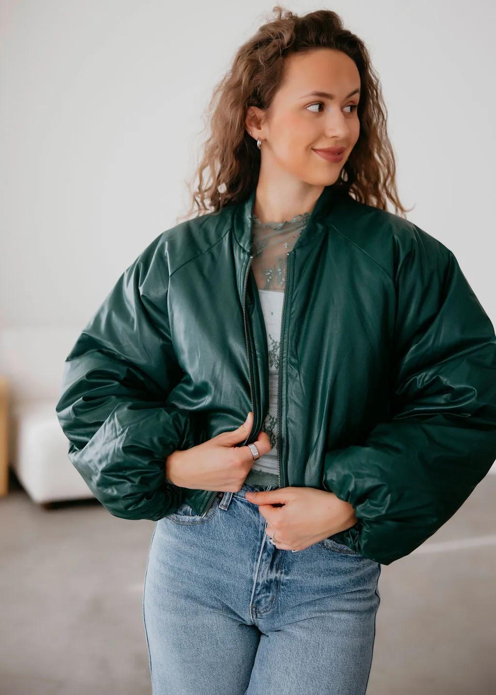 Ryan Cropped Bomber Jacket