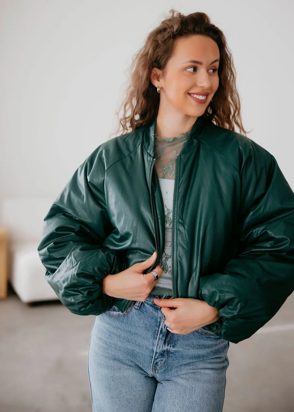 Ryan Cropped Bomber Jacket