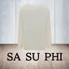 SA SU PHI  |Casual Style Long Sleeves Oversized V-neck & Crew neck