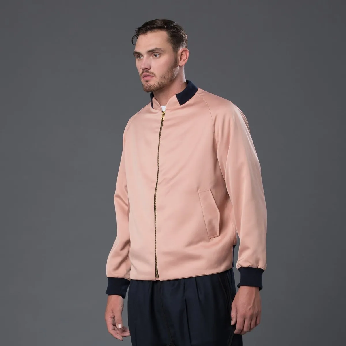 Sateen Bomber Jacket - Blush