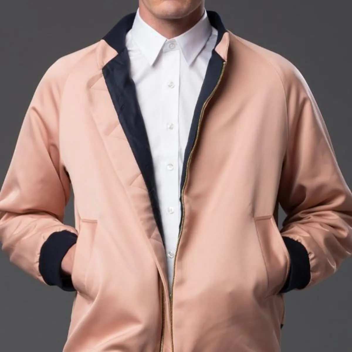 Sateen Bomber Jacket - Blush