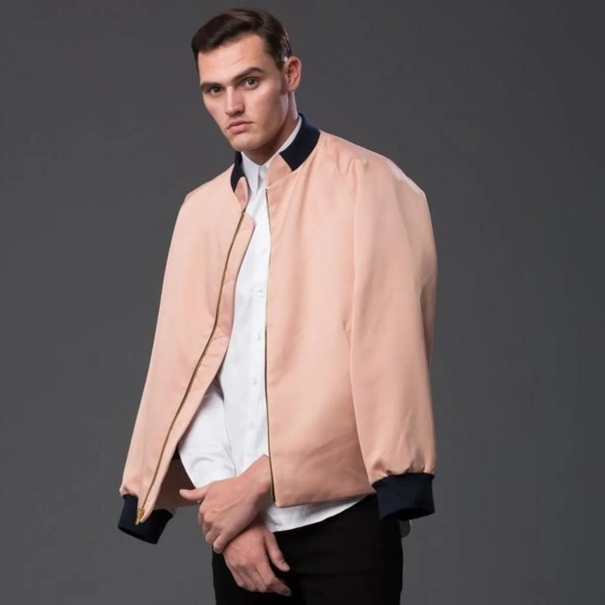 Sateen Bomber Jacket - Blush