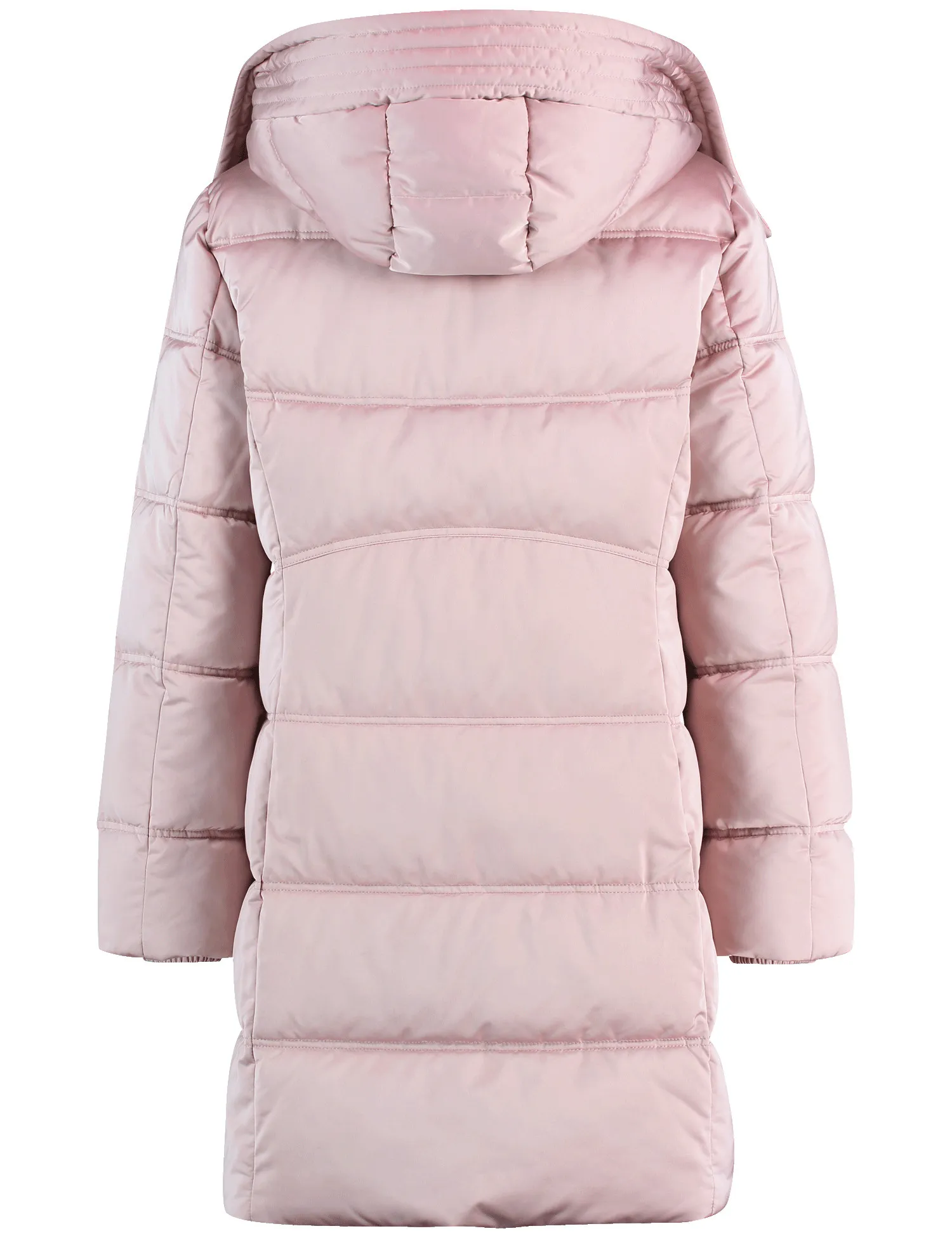 Short quilted coat with a detachable hood