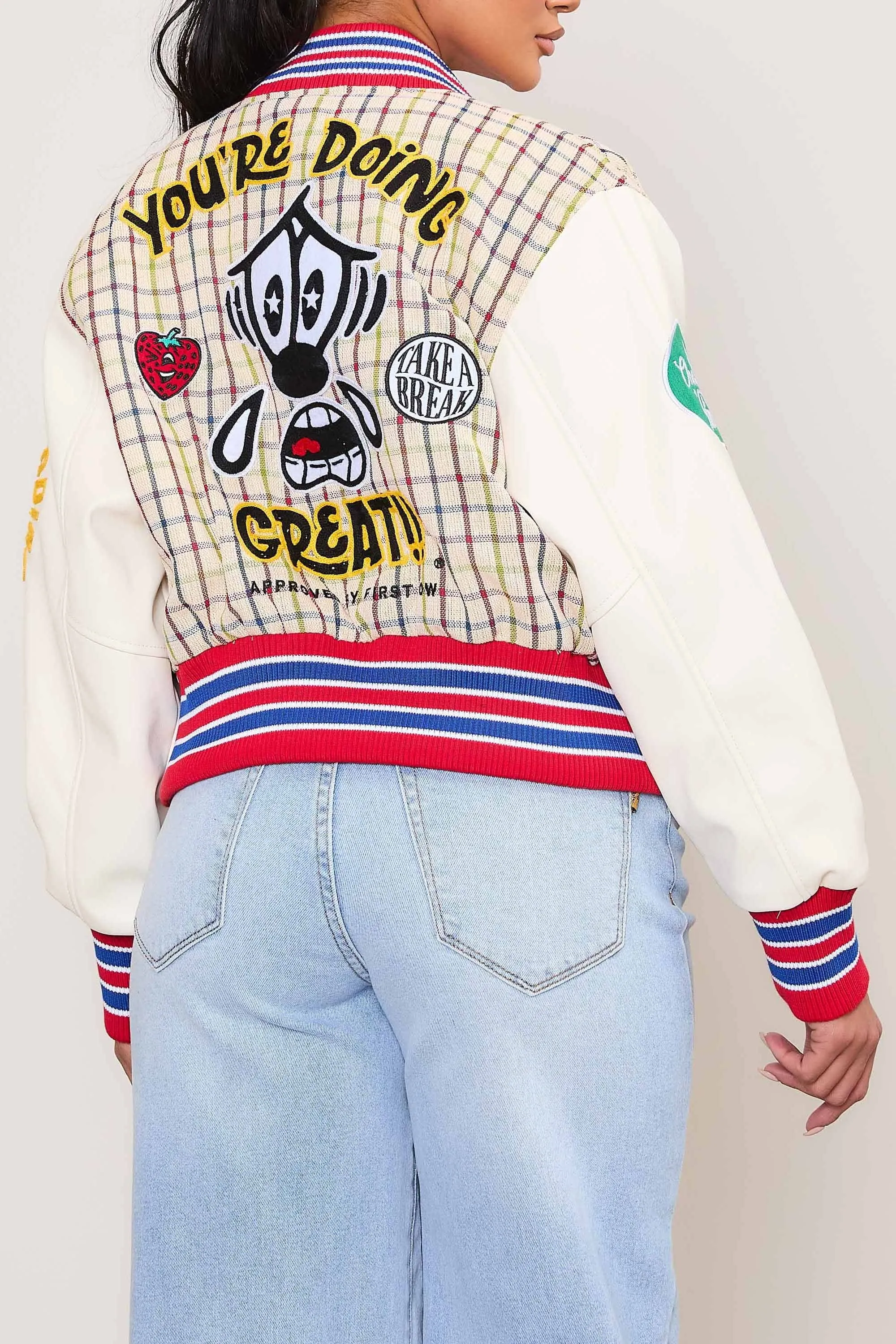 Shrunken Varsity Bomber Jacket