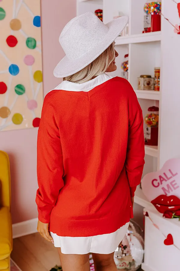 Sincerely Snuggly Sweater Top in Red