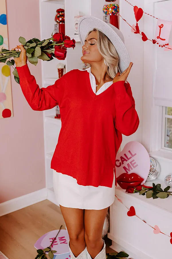 Sincerely Snuggly Sweater Top in Red