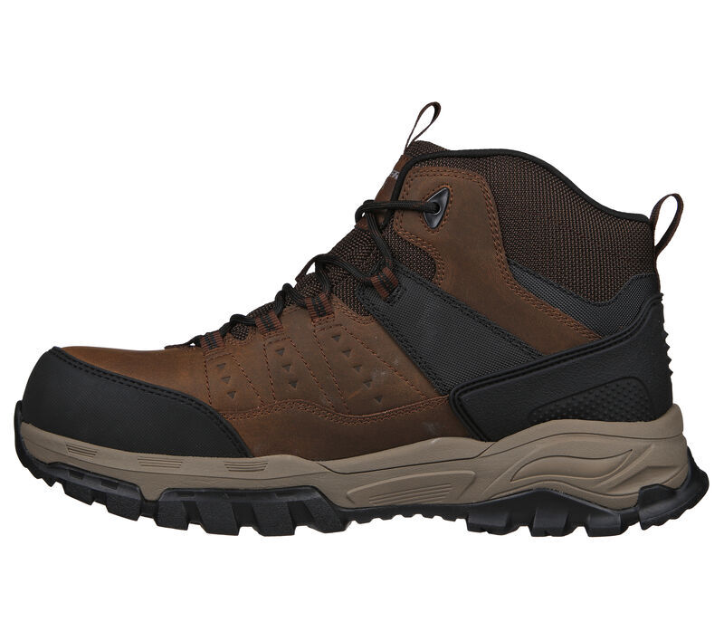 Skechers Men's Tarver Composite Toe Waterproof Work Boot in Brown